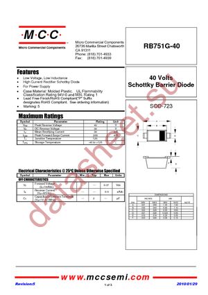 RB751G-40-TP datasheet  